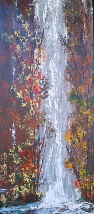 Schilderij getiteld "Falling Waters Two…" door James Thompson, Origineel Kunstwerk