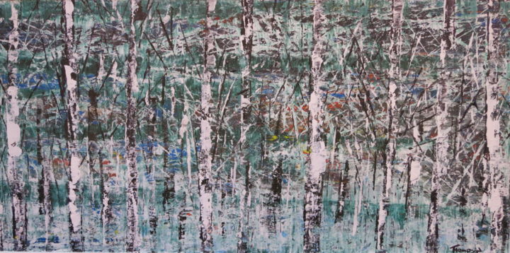 Schilderij getiteld "White Wood 2013" door James Thompson, Origineel Kunstwerk