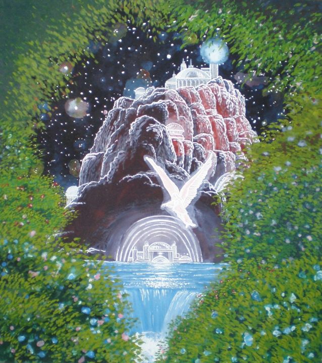Malerei mit dem Titel "Heaven" von James Couch, Original-Kunstwerk, Aquarell
