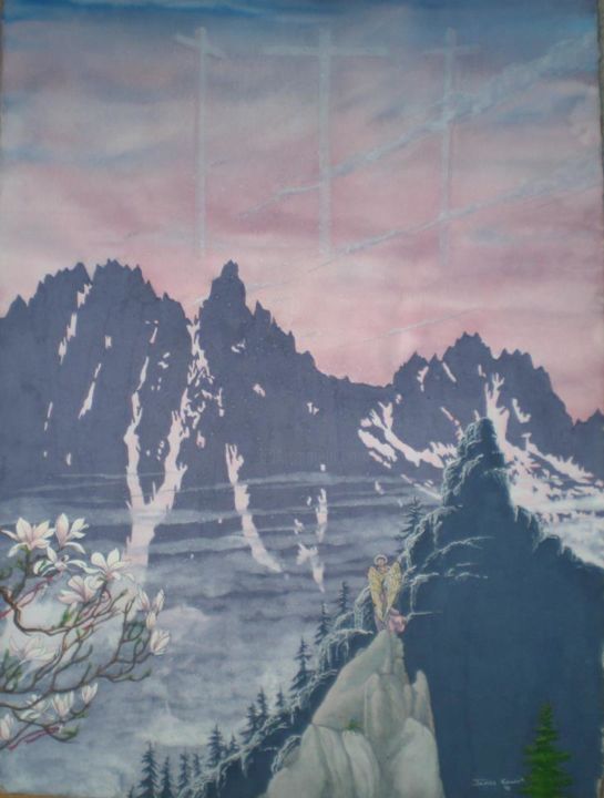 Malerei mit dem Titel "The Vision" von James Couch, Original-Kunstwerk, Aquarell