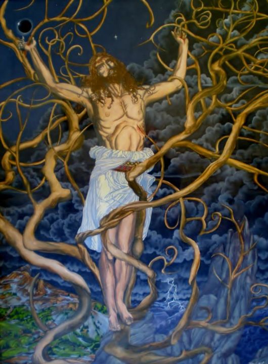 Malerei mit dem Titel "The Tree" von James Couch, Original-Kunstwerk, Aquarell