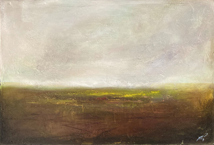 Schilderij getiteld "Horizon 6" door James Rooney, Origineel Kunstwerk, Olie Gemonteerd op Houten paneel