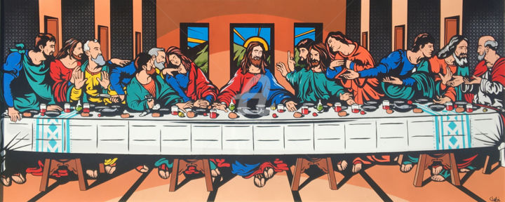 Pintura intitulada "The Last Supper" por Jamie Lee, Obras de arte originais, Acrílico