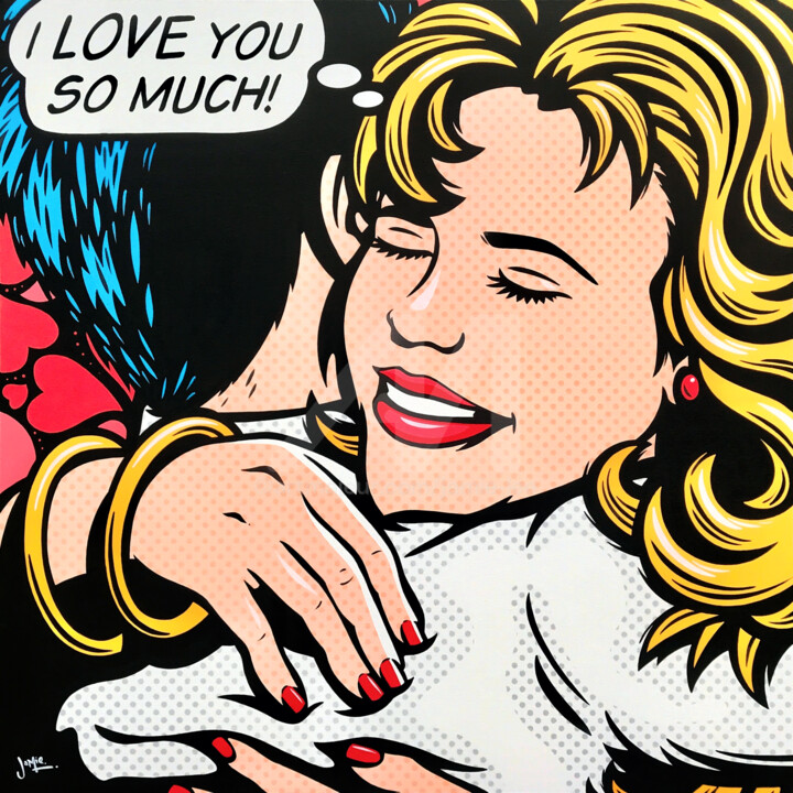 Painting titled "I Love You So Much" by Jamie Lee, Original Art, Acrylic Mounted on Stretcher frame