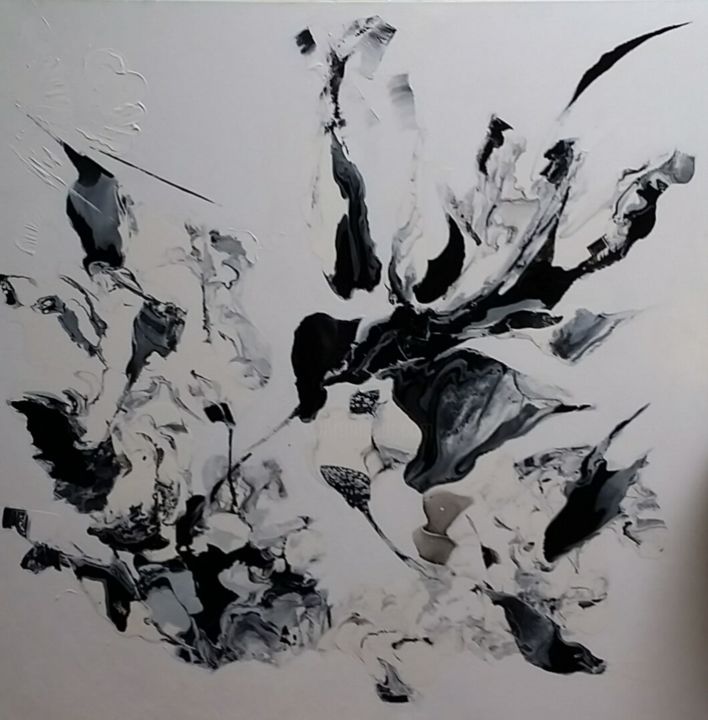 Peinture intitulée "Composition 009" par Jamotte, Œuvre d'art originale, Encre