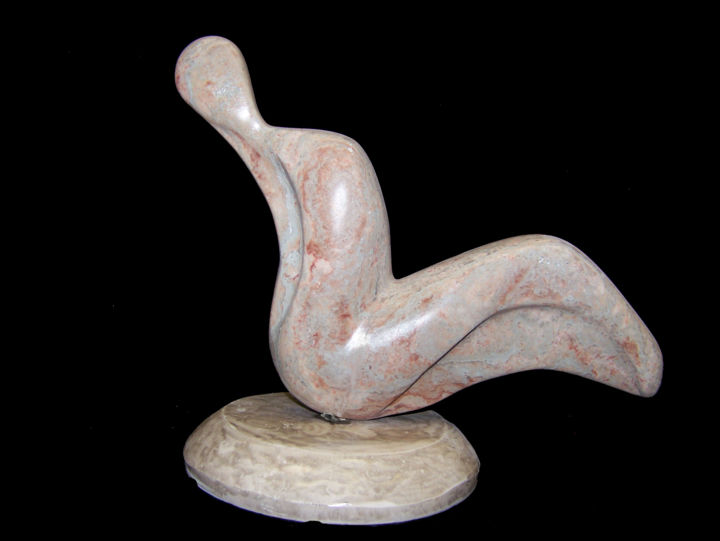 Sculpture titled "Reclining Figure---…" by Jan And Jo Moore, Original Artwork, Stone