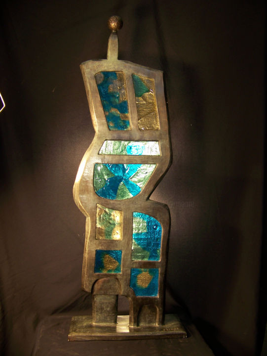 Skulptur mit dem Titel "“Luminary II”" von Jan And Jo Moore, Original-Kunstwerk, Metalle