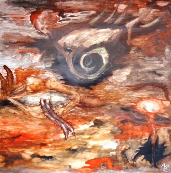 Картина под названием "Acheron.jpg" - Jan Brychta, Подлинное произведение искусства, Чернила