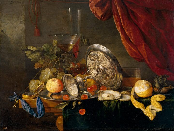 Peinture intitulée "Table" par Jan Davidsz. De Heem, Œuvre d'art originale, Huile