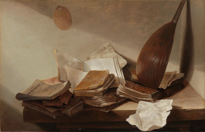 Painting titled "Nature morte avec d…" by Jan Davidsz. De Heem, Original Artwork, Oil