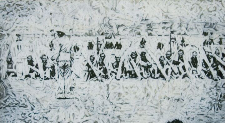 Рисунок под названием "Untitled IX" - Jan De Vleeschauwer, Подлинное произведение искусства, Цветные карандаши Установлен на…