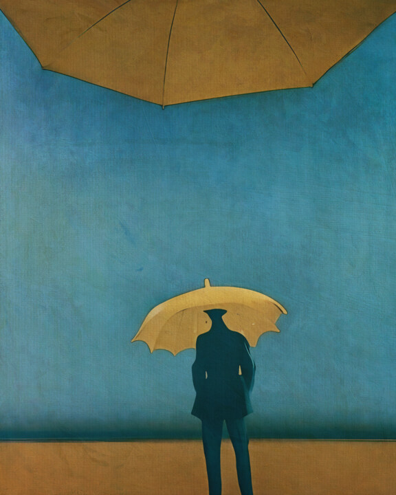 Pintura intitulada "Umbrella is on its…" por Jan Keteleer, Obras de arte originais, Pintura digital