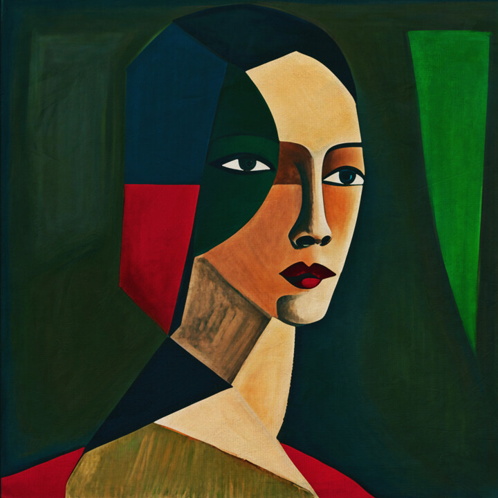 Digital Arts titled "The Picasso Girl" by Jan Keteleer, Original Artwork, Digital Painting