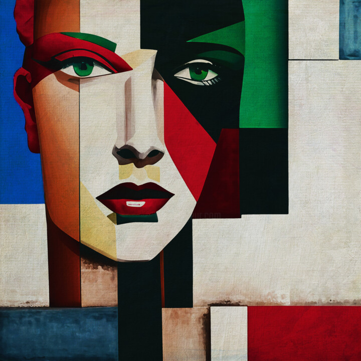 Pintura intitulada "The face created fr…" por Jan Keteleer, Obras de arte originais, Pintura digital