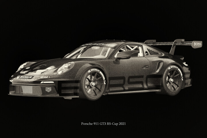 Arts numériques intitulée "Porsche 911 GT-3 RS…" par Jan Keteleer, Œuvre d'art originale, Modélisation 3D