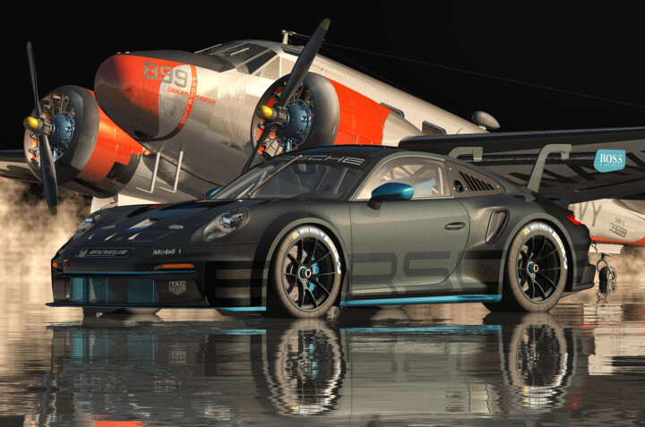 Arts numériques intitulée "The new Porsche 911…" par Jan Keteleer, Œuvre d'art originale, Modélisation 3D