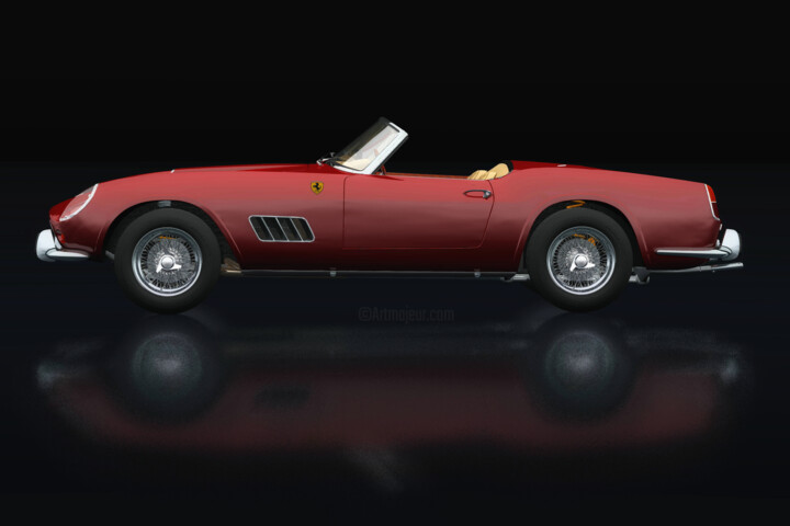Digital Arts titled "Ferrari 250 GT Spyd…" by Jan Keteleer, Original Artwork, 3D Modeling