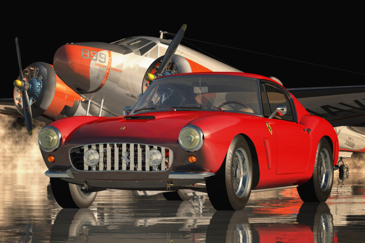 Digital Arts titled "Ferrari 250GT SWB B…" by Jan Keteleer, Original Artwork, 3D Modeling