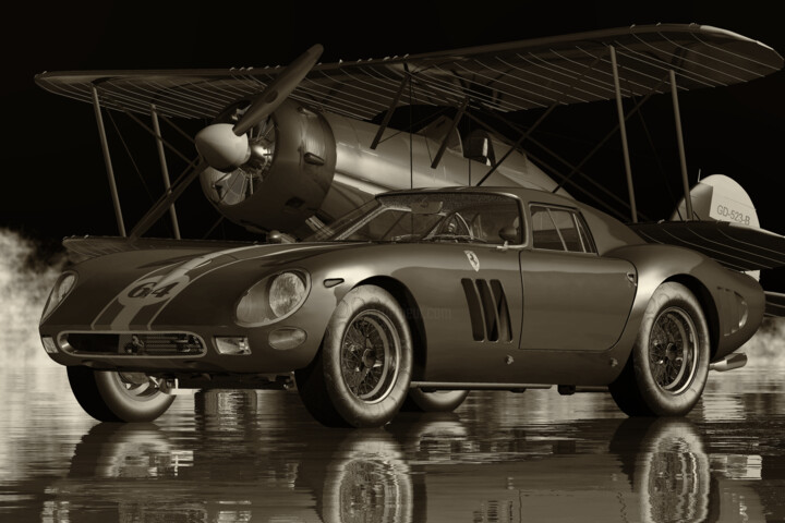 Arts numériques intitulée "Ferrari 250 GTO Fro…" par Jan Keteleer, Œuvre d'art originale, Modélisation 3D