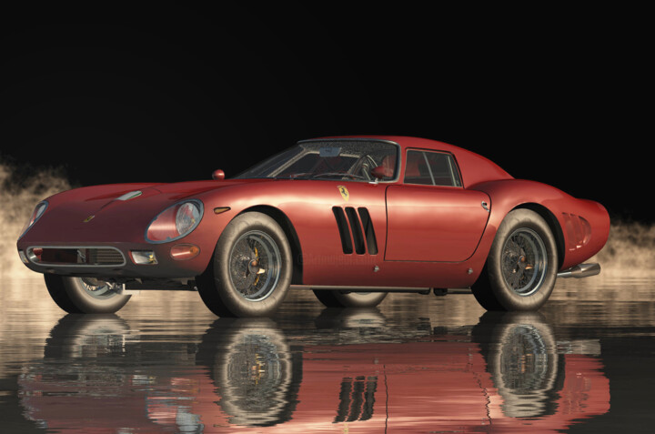Arte digitale intitolato "the Ferrari 250 GTO…" da Jan Keteleer, Opera d'arte originale, Modellazione 3D