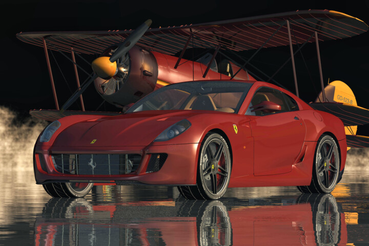 Digital Arts titled "Ferrari 599 GTB Buf…" by Jan Keteleer, Original Artwork, 3D Modeling