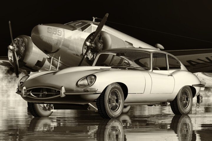 Arte digital titulada "The Jaguar E Type F…" por Jan Keteleer, Obra de arte original, Modelado 3D