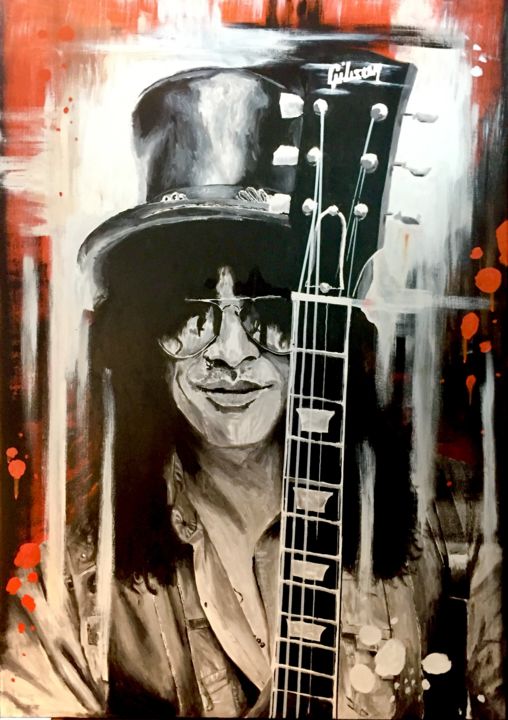 Painting titled "Slash" by Jan Poncelet, Original Artwork, Acrylic