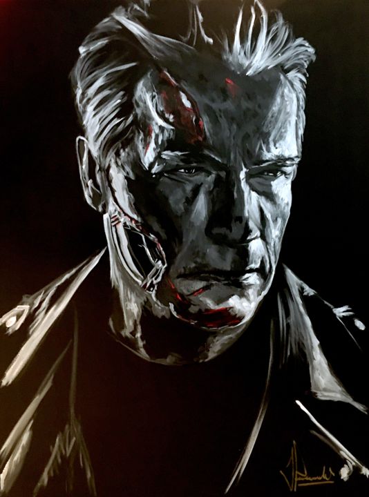 Painting titled "Terminator" by Jan Poncelet, Original Artwork, Acrylic