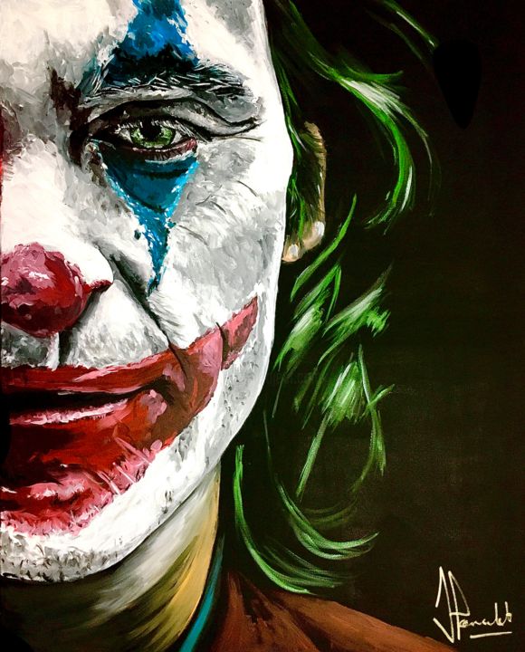 Painting titled "Joker" by Jan Poncelet, Original Artwork, Acrylic