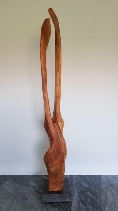 Sculpture titled "TWIN1" by Jan Van Braekel, Original Artwork, Wood