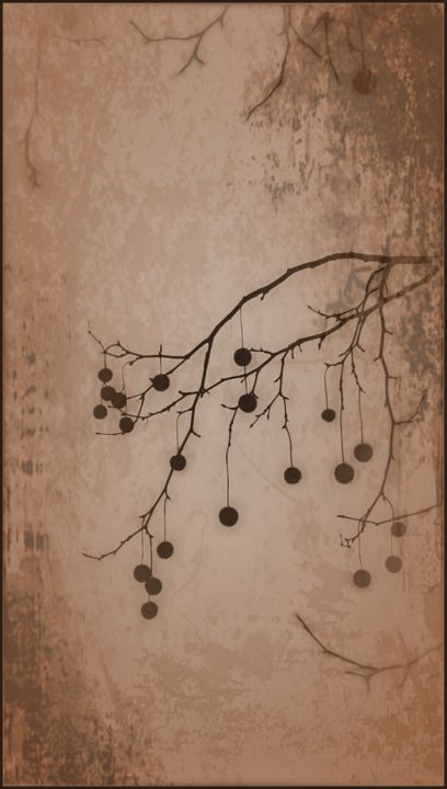 Fotografía titulada "Composition of twigs" por Jan Schrijver, Obra de arte original, Fotografía manipulada