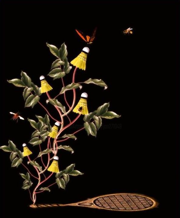 Arte digitale intitolato "Shuttle flower" da Jan Schrijver, Opera d'arte originale, Fotomontaggio