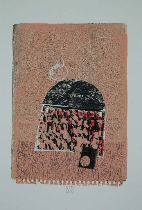 Collages titled "Untitled nr. 7" by Jana Štok, Original Artwork, Collages