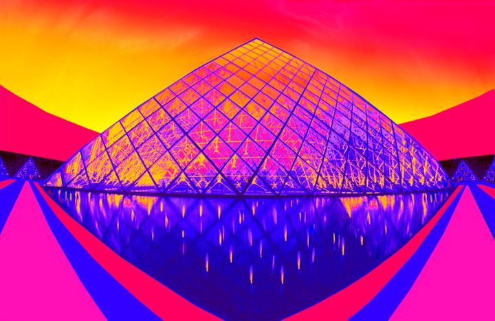 Fotografia intitolato "Paris Pyramid at Du…" da Jane Gottlieb, Opera d'arte originale, Fotografia digitale