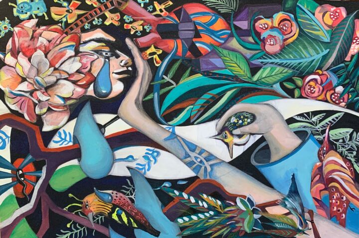 Pintura intitulada "Summer Dream" por Jane Sukiasyan, Obras de arte originais, Acrílico
