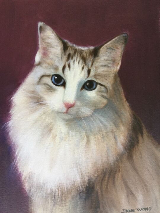 Painting titled "Biscuit" by Jane Wong, Original Artwork, Oil