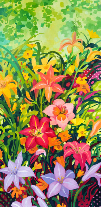 Peinture intitulée "Lilies" par Margot Raven, Œuvre d'art originale, Huile