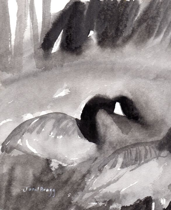 Pittura intitolato "Candian Geese at Ke…" da Janel Bragg, Opera d'arte originale, Inchiostro