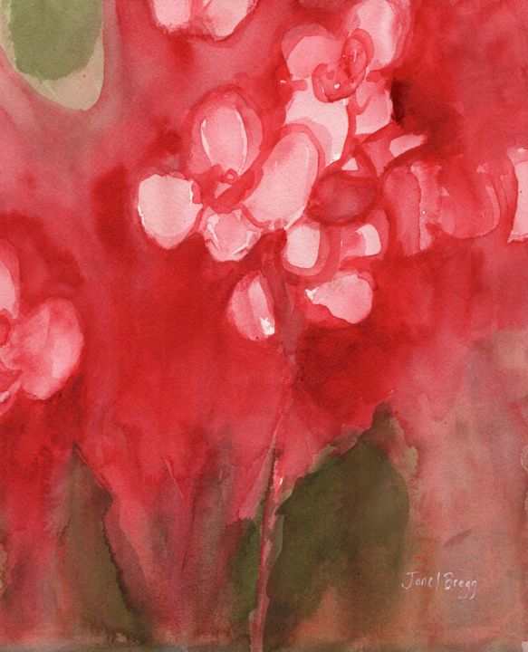 Painting titled "Orchid in Alizarin…" by Janel Bragg, Original Artwork, Watercolor