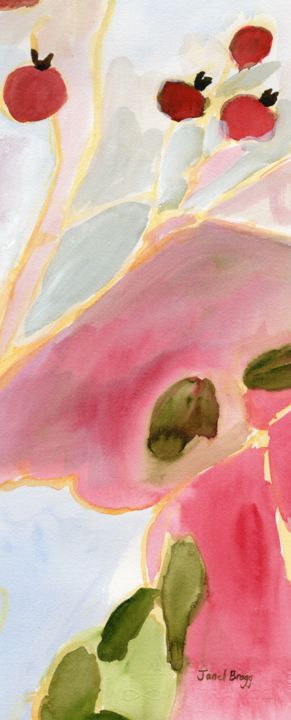Painting titled "Rose Hips by Issac'…" by Janel Bragg, Original Artwork, Watercolor