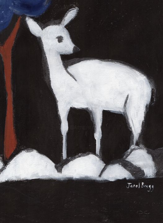 Peinture intitulée "Deer from Washingto…" par Janel Bragg, Œuvre d'art originale