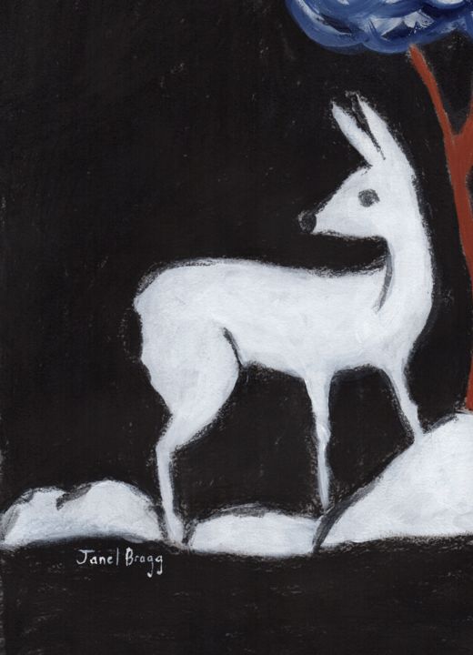 Malarstwo zatytułowany „Deer from Washingto…” autorstwa Janel Bragg, Oryginalna praca