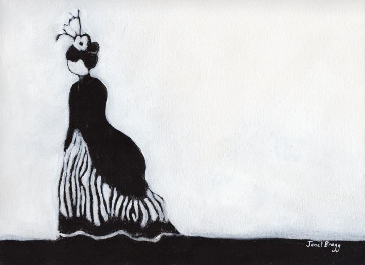 Painting titled "Woman at Victorian…" by Janel Bragg, Original Artwork