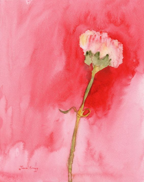 Painting titled "My Mammogram Carnat…" by Janel Bragg, Original Artwork, Watercolor