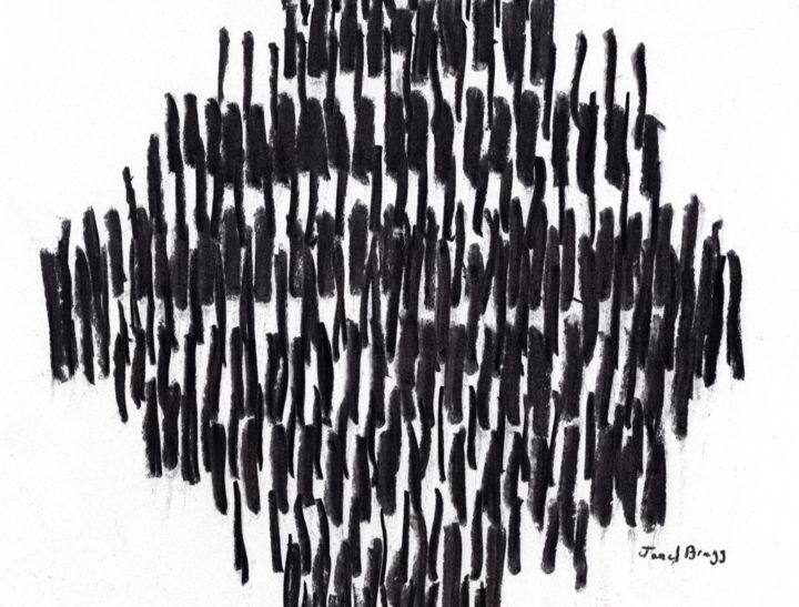 Dessin intitulée "Chandelier 1.5" par Janel Bragg, Œuvre d'art originale, Fusain