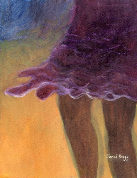Painting titled "African Dancing Que…" by Janel Bragg, Original Artwork, Watercolor