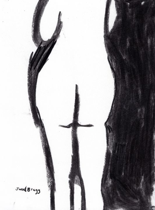 Dessin intitulée "Figure I" par Janel Bragg, Œuvre d'art originale, Fusain