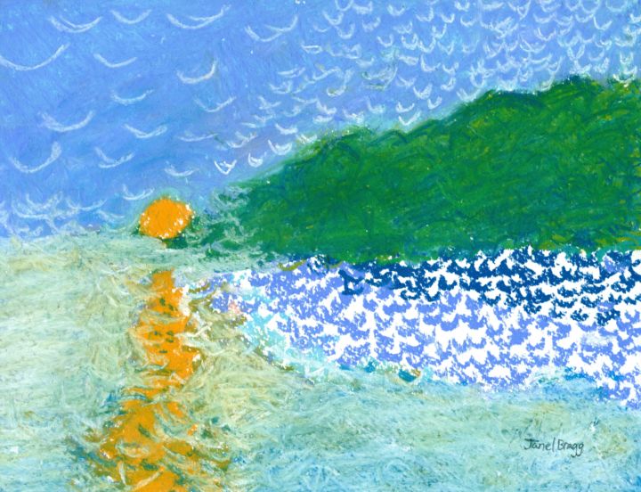 Peinture intitulée "Impression of Gueme…" par Janel Bragg, Œuvre d'art originale, Pastel