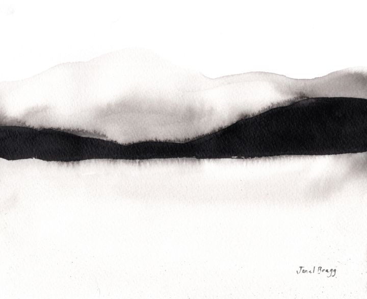 Painting titled "Landscape with Foot…" by Janel Bragg, Original Artwork, Ink