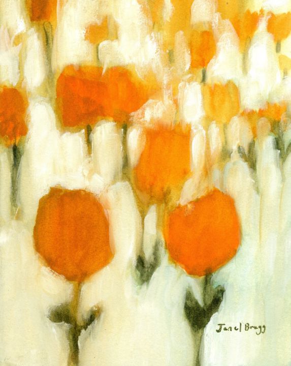 Ζωγραφική με τίτλο "Tulips for Jackson" από Janel Bragg, Αυθεντικά έργα τέχνης, Ακουαρέλα